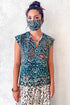 Maschera reversibile in seta "Ikat Paisley".